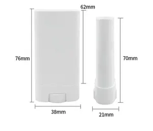 2024 novo desodorante em bastão oval vazio de 15g desodorante branco em estoque para desodorante protetor solar em gel