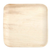 Assiettes carrées jetables en feuilles de palmier 100 % compostables, biodégradables, résistantes et écologiques pour mariages et anniversaires