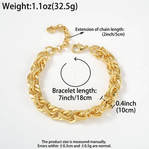 jubilee <b>bracelet</b> en or 18 carats polished interlocking twisted <b>rope</b> flat unisex hand couple <b>bracelets</b> - Product Image 6