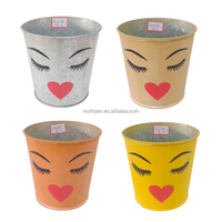 Fournitures de jardin, pots à fleurs ronds galvanisés décoratifs, ensemble de pots à fleurs en métal personnalisés, pots à plantes, pots à bonsaï, pots à herbes aromatiques