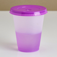 Gobelet de Stade en Plastique Réutilisable de Gros 16oz avec Couvercle et Paille, Tasse à Boissons Froides Changeant de Couleur