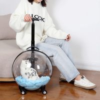 Capsule chariot de voyage type Capsule transparente pour chien, chariot de transport, avec roue
