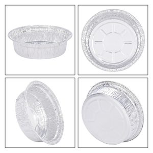 Bán buôn 1100ml Vòng nhôm lá mỏng <span class=keywords><strong>container</strong></span> nhôm lá thực phẩm khay 37oz dùng một lần lấy đi thực phẩm hộp có nắp đậy - Product Image 4