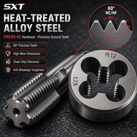 Jeu de tarauds et filières SXT 40 pièces SAE, kit d'outils de filetage HSS pour tuyaux NPT, UNC UNF 4-40 à 1/2-20 pour réparation automobile