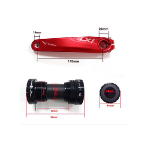 Juego de Bielas para Bicicleta de Montaña IXF 32-38T, 104BCD, 170 mm, Aleación de Aluminio, Hueco, Integrado, con Eje de Pedalier y Plato - Product Image 4