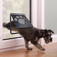 Porte magnétique auto-fermante moderne pour animaux de compagnie, sans perçage, avec grille en maille et serrure, pour petits chiens et chats, utilisation intérieure