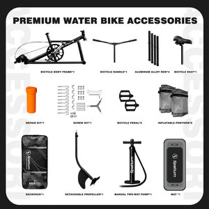 Vélo aquatique individuel Spatium, facile à assembler et à ranger, vélo aquatique gonflable avec tissu Drop Stitch pour location commerciale - Product Image 4