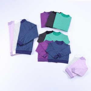Sweat-shirt à col montant et manches longues pour garçons et filles, pull à pois pour l'automne et l'hiver, tenue décontractée - Product Image 3