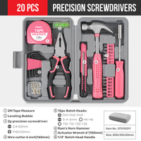 Juego de reparación básica portátil para el hogar de 59 piezas en estuche rígido compacto pequeña caja de regalo OEM personalizado para mantenimiento y reparación del hogar