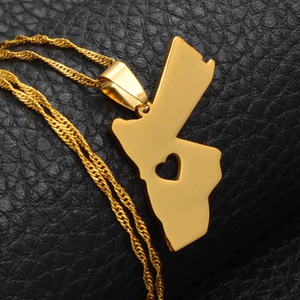 Ispirato <span class=keywords><strong>Jordan</strong></span> mappa cuore collana ciondolo moda classico in acciaio inox gioielli impermeabili gioielli a buon mercato all'ingrosso - Product Image 2