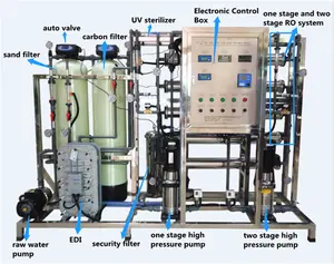 KY-URO1000 sistema de osmose reversa industrial, com troca de íon/edi sistema de cama misturado para 15 a 18 mamãe água ultra pura