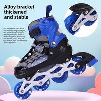 Patins à roulettes lumineux pour enfants, garçons et filles, 3-12 ans, roues simples en PU/caoutchouc, coque en tissu PU