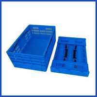 Caisse en plastique pliable à mailles ventilées de grande taille et résistante, pour le stockage des fruits et légumes. Caisse pliable empilable de qualité supérieure