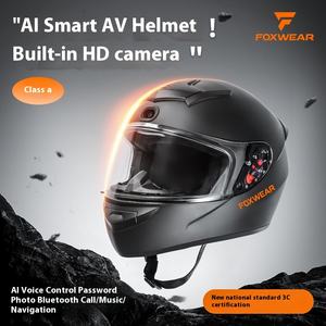 FOXWEAR Nuevo Casco Integral <span class=keywords><strong>de</strong></span> Motocicleta con Cierre Rápido, Material ABS, Cámara Integrada, Certificado DC - Product Image 3