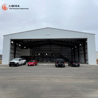 Bâtiment d'hangar en structure métallique avec portes coulissantes, taille personnalisée, kit préfabriqué