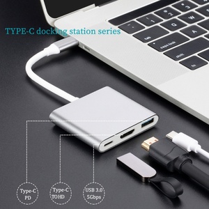 Adaptador multipuerto 3 en 1 <span class=keywords><strong>USB</strong></span> <span class=keywords><strong>C</strong></span> a HDTV, concentrador <span class=keywords><strong>USB</strong></span> <span class=keywords><strong>C</strong></span>, adaptador <span class=keywords><strong>USB</strong></span> <span class=keywords><strong>C</strong></span> a <span class=keywords><strong>USB</strong></span> con HDTV 4K + <span class=keywords><strong>USB</strong></span> 3,0 5Gbps + entrega de energía de 100W - Product Image 2