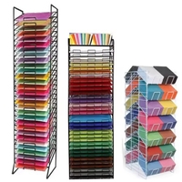 Présentoir sur pied en métal thermolaqué moderne et personnalisé pour napperons, organisateur de papier peint, support pour papier de scrapbooking A4
