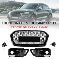 Usine Pas Cher Voiture Q5 SQ5 Avant Noir Grille RSQ5 Style Nid D'abeille Maille Grill Antibrouillard Grill pour Audi Q5 SQ5 2018 2019 2020