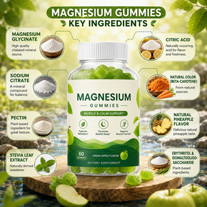 Gummies de magnésium pour adultes OEM/ODM 200mg Glycinate de magnésium Supplément végétalien biologique Multi-vitamines Minéraux Mémoire Nouveau-né - Product Image 2