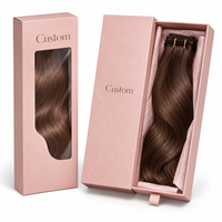 Boîte d'emballage personnalisée pour extensions capillaires, boîte tiroir rigide de luxe en papier avec fenêtre pour lots de cheveux naturels, perruques et kits de vente au détail de marques