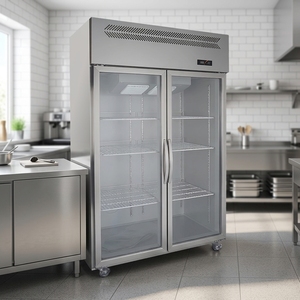 Commercial Double Door Stainless Steel Vertical Refrigerator Refrigerated and Fresh-keeping Cabinet Large Capacity <b>Freezer</b> UF120 - Product Image 3
