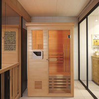 Sauna infrarouge intérieur de luxe pour 2 à 4 personnes avec panneaux en cèdre rouge et en bois de pruche, thérapie par chaleur sèche électrique, spa à domicile