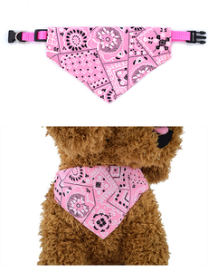 작은 개와 고양이를 위한 고급 친환경 삼각 스카프 유행 나일론 인쇄 칼라 반다나 액세서리 - Product Image 3