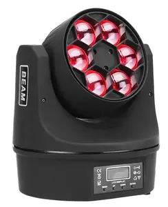 최고 가격 LM 6 개 6*15 LED 빔 꿀벌 머리 조명 빛나는 노예 화이트 바디 램프 사운드 파워 아이템 조명 따뜻한 마스터 컬러
