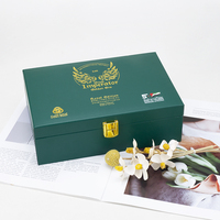 Coffret cadeau en bois et boîte en cuir, ensemble cadeau vin personnalisé, emballage en bois, sangle en cuir, poignée, fermoir doré pour bouteille