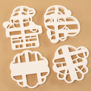 Ensemble de découpoirs à biscuits de Noël, moules à embosser en plastique, <span class=keywords><strong>emporte</strong></span>-pièces 3D, découpoirs à biscuits à embosser, outils de pâtisserie pour enfants - Product Image 4