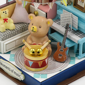 Fabrikpreis Cuteroom S2303 Moments of Music Mini Puppenhaus 3D Holz-Puppenhäuser DIY Miniatur-Puppenhaus mit <span class=keywords><strong>LED</strong></span>-Beleuchtung - Product Image 3