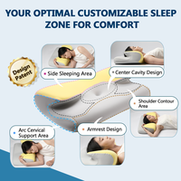 Oreiller de couchage latéral avec trou d'oreille oreiller en mousse à mémoire de forme ergonomique ronflement thérapie orthopédique tête d'oreiller de couchage