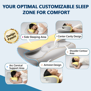 Bên ngủ gối với lỗ tai Bộ nhớ bọt gối Ergonomic ngáy trị liệu chỉnh hình ngủ gối đầu - Product Image 3