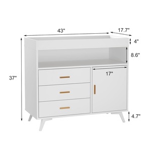 Tủ thay tã và tủ quần áo đa năng bằng gỗ màu trắng hiện đại <span class=keywords><strong>3</strong></span> ngăn kéo, dùng cho phòng ngủ khách sạn, thân thiện với môi trường, bền bỉ - Product Image 5