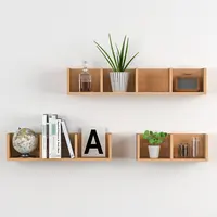 Wooden Floating Wall Shelf for Living Room, Farmhouse