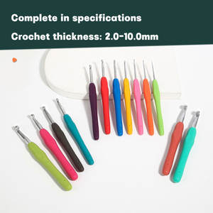 Kit de ganchos de ganchillo con <span class=keywords><strong>mango</strong></span> suave rosa de 3mm, aguja de tejer, <span class=keywords><strong>mango</strong></span> suave de <span class=keywords><strong>silicona</strong></span> TPR, juego de herramientas de ganchillo DIY - Product Image 2