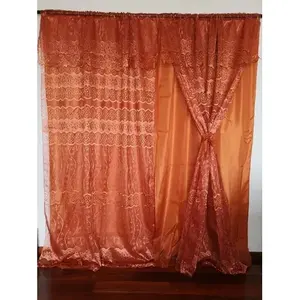 Panel de Cortinas de Encaje de 1.35m de Alto x 1.70m de Ancho con Diseño Floral, Decoración Transparente para Ventanas - Product Image 3