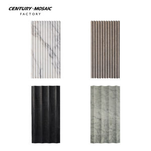 Centurymosaic Carreaux de marbre cannelés en 3D 12*24 pouces, bande de doigts, crédence de cuisine, panneau mural de salle de bain, bar, carrelage en <span class=keywords><strong>pierre</strong></span> naturelle - Product Image 1