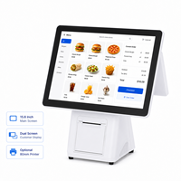 Terminal POS de Doble Pantalla de 15.6 Pulgadas con Pantalla para el Cliente e Impresora Opcional de 80 mm para Proyectos de Punto de Venta