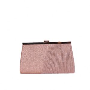 Bolso de mano moderno de metal para mujer, tipo bandolera, tipo concha, de piel sintética, para noche, para boda, estilo moderno - Product Image 4