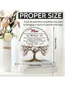 [2D Flat] Heartfelt Acrylic Mom Appreciation Plaque - Meaningful Desk Decor <strong>Gift</strong> for Mother, Bonus , <strong>Stepmom</strong>, Mother-In-Law - No - Product Image 2