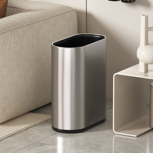 Corbeille à papier haut <span class=keywords><strong>de</strong></span> gamme en acier inoxydable pour salle <span class=keywords><strong>de</strong></span> bain, modèle premium à poussoir, design étroit et élégant, <span class=keywords><strong>luxe</strong></span> discret, durable pour la maison - Product Image 6