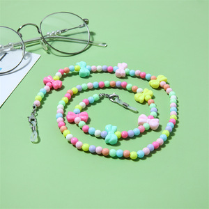 Chaîne de lunettes colorée pour enfants, nœud papillon multicolore antidérapant, accessoires pour lunettes d'enfants - Product Image 4