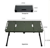 Table de camping pliante moderne en aluminium avec hauteur réglable pour mobilier d'extérieur, barbecue et repas sur la plage