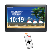 Pabrik Shenzhen 10 "LCD layar IPS jam Digital untuk tempelan, Android WiFi layar sentuh pilihan kontrol aplikasi ponsel jam Alarm