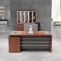 Bureau de direction moderne de luxe convertible, extensible et réversible, en bois, pour PDG et managers, table de direction en forme de L