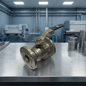 Vanne à boisseau sphérique industrielle à deux pièces à bride, à passage plein, à commande manuelle par levier pour le contrôle du débit dans les systèmes de fluides - Product Image 3