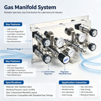 Système de distribution de gaz spécialisé automatique à commutation de source 316L personnalisé pour laboratoire et salle blanche de semi-conducteurs