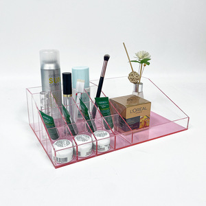 <b>Acrylic</b> <b>Storage</b> Box Cosmetic Organizer Transparent Tiered Compartmentalized Desktop Makeup Holder Plastic 1-3L - Product Image 1