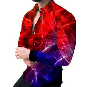 Erkek uzun kollu elbise gömlek parlak rahat düğme aşağı gömlek lüks parti balo gömlek vehomme Homme - Product Image 6